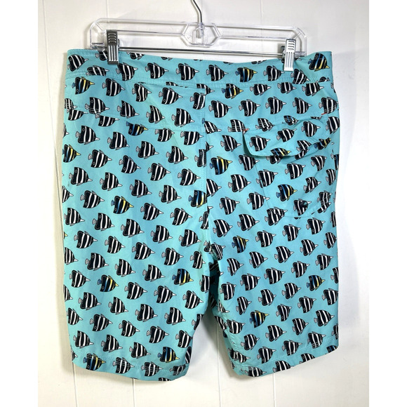 SAXX Betawave 2N1 DropTemp Cooling Liner Board Shorts Size 34 Blue Angel Fish - Picture 2 of 15